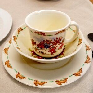 Bunnykins Children’s 3-Pcs Dish Set Bone China Royal Doulton England Collectable